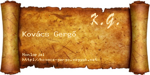Kovács Gergő névjegykártya